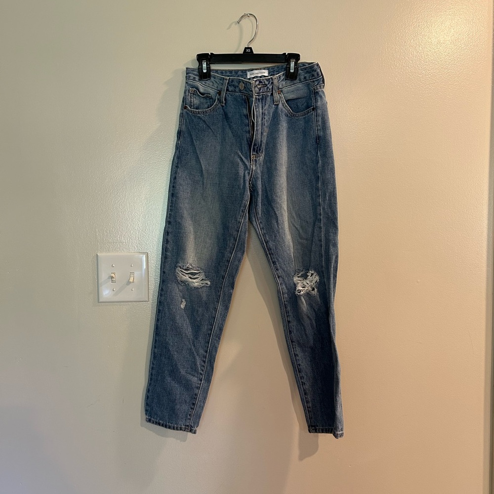 Pink Lily High-Rise Distressed Blue Women's Jeans